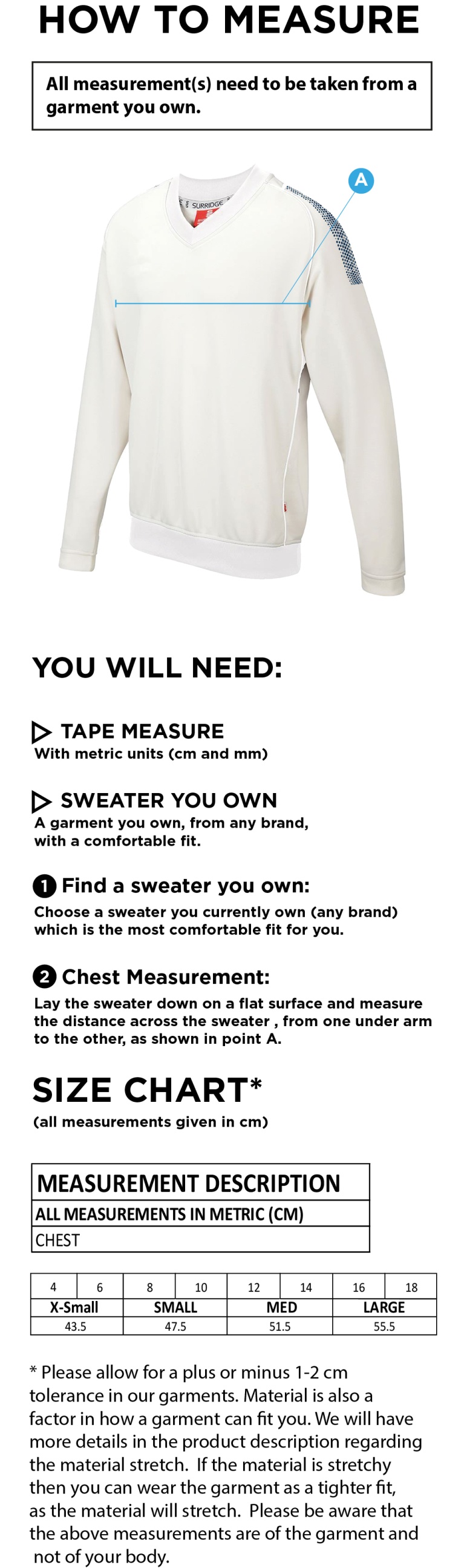 HOUGHTON MAIN CC BLAST LONG SLEEVE WOMEN'S SWEATER - Ivory - Size Guide