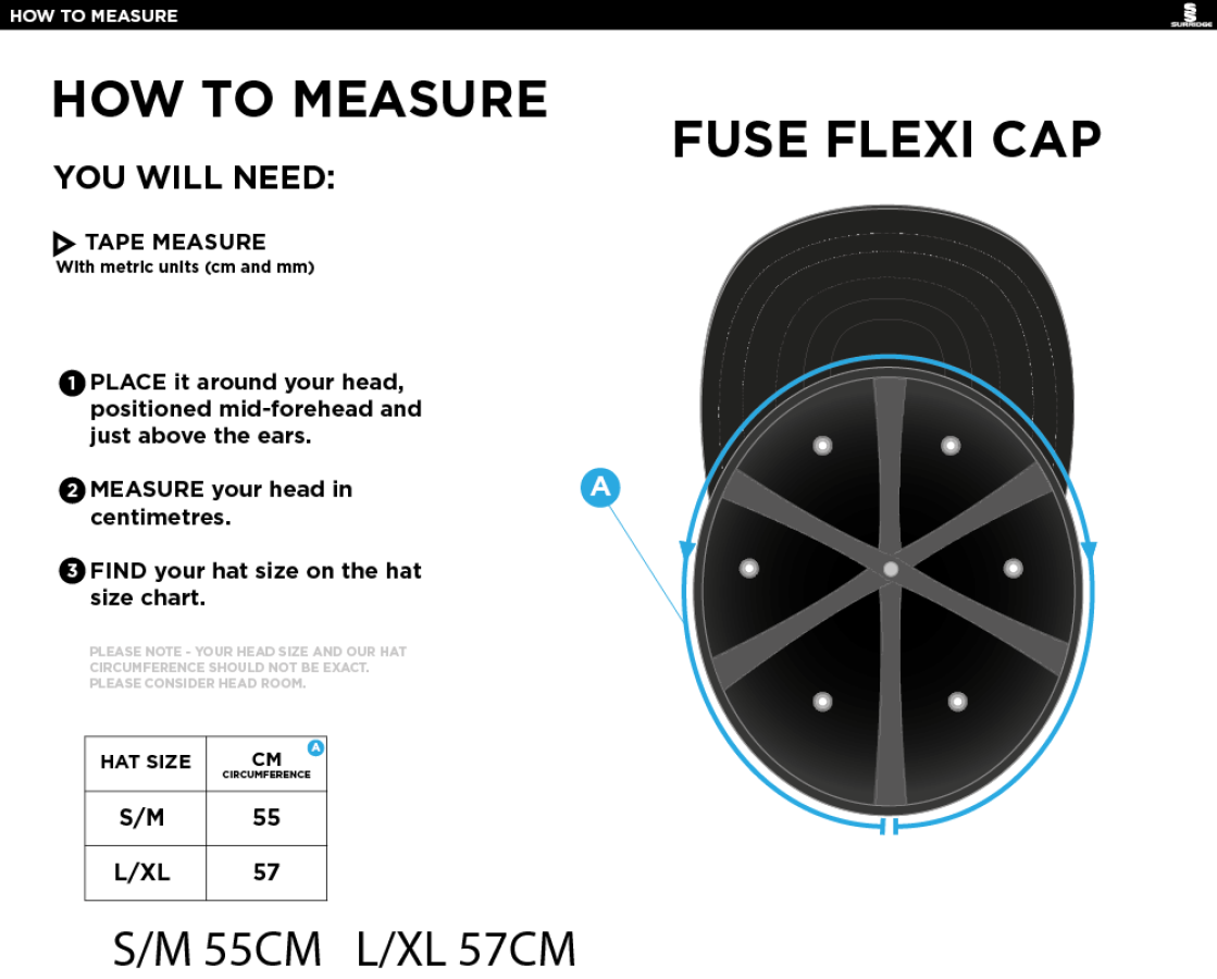 HOUGHTON MAIN CC Fuse Flexi Cap - Bottle - Size Guide